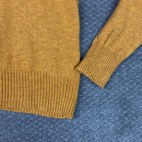 J. Crew Rugged Merino Sweater Women's Large Mustard Yellow Orange Crewneck Wool - Picture 3 of 10
